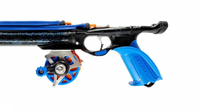 Fusil-meandros-argo-camu-bluewater-triple-goma-pesca-submarina-arpón-immersvs