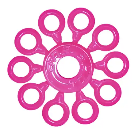Junta tórica para varillas de pesca submarina. Sujetan la aletilla o muerte. Ayudan a apuntar. Marca One Shot. Immersvs. Color rosa flúor, amarillo flúor y blanco.