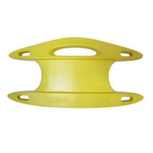 Plegador de pesca submarina para el cabo de la boya. Con asa, color amarillo, capacidad 40m, muy resistente. Marca One Shot. Tamaño pequeño.