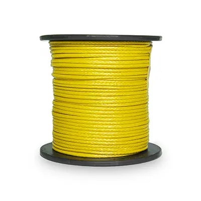 Multifilamento TF 300. Dyneema puro de 1.5mm y 300kg. 12 hebras. Amarillo. UHMWPE