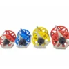 Carretes de pesca submarina modelo Standard Plus de la marca Meandros. Comparativa de los 5 tamaños y colores.