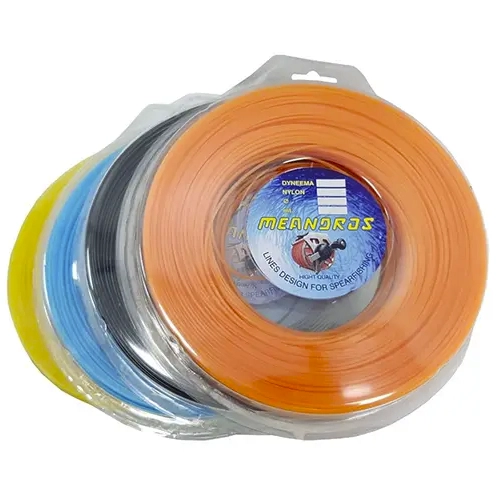 Nylon monofilamento para pesca submarina. Bobinas de 105m y 4 colores disponibles: naranja, negro, azul y amarillo.