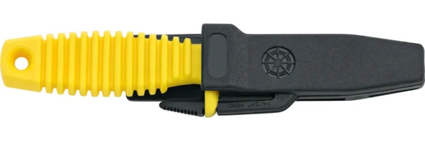 cuchillo-puñal-daga-pesca-submarina-shark-9-mac-coltellerie-estuche-amarillo Cuchillo de Pesca Submarina MAC Shark 9 – Hoja 8.5 cm Inox con Cortacabos